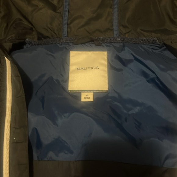 Nautica Men's Hoodied Bomber rain Jacket , True Navy - Picture 5 of 6